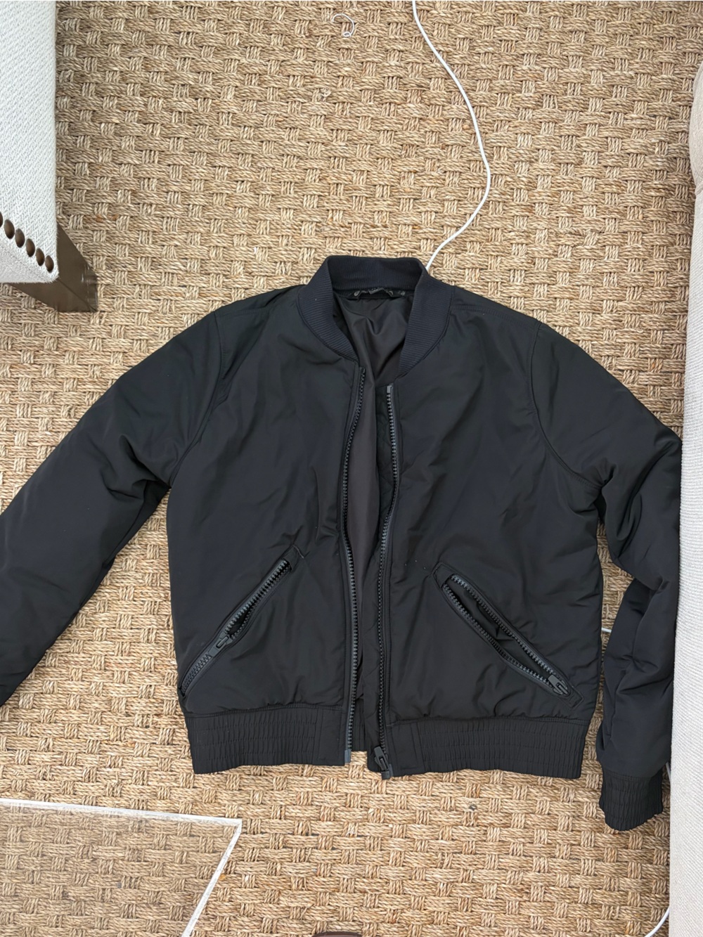 NWOT Athleta women’s Black Bomber Jacket